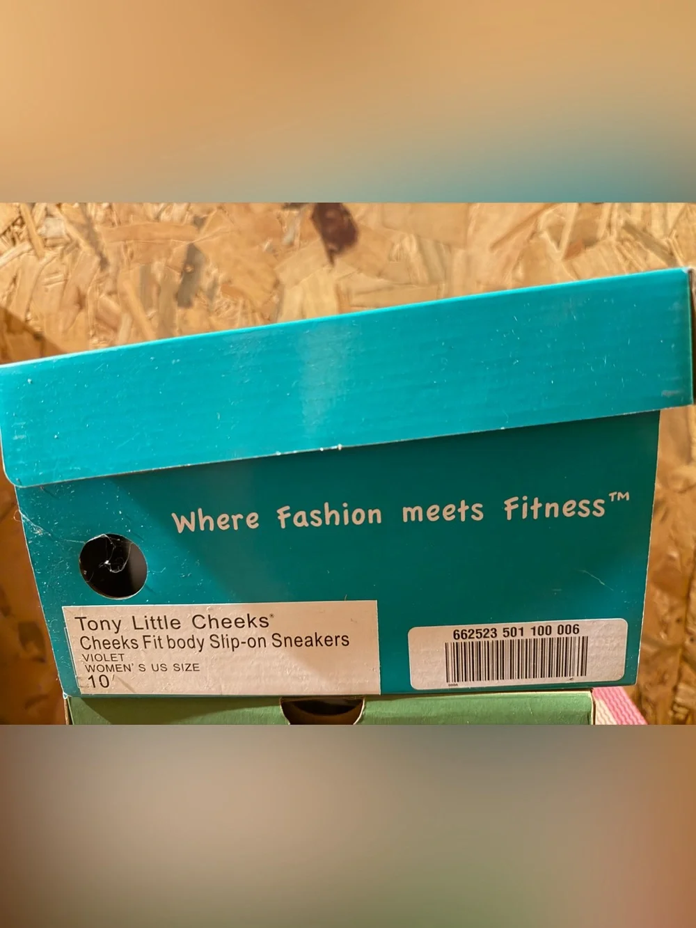 Little Cheeks Teal Slip-On Sneakers Box